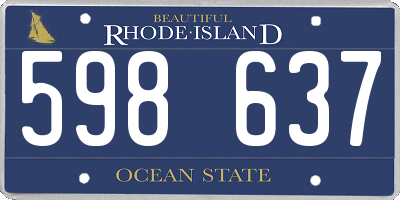 RI license plate 598637