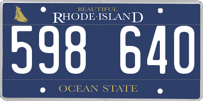 RI license plate 598640