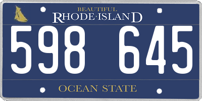 RI license plate 598645