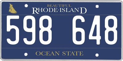 RI license plate 598648