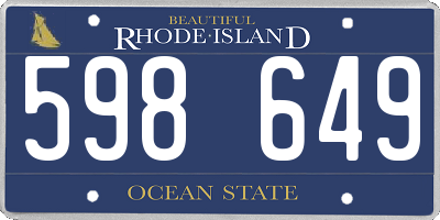 RI license plate 598649