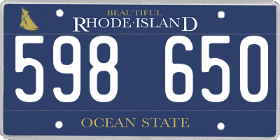 RI license plate 598650