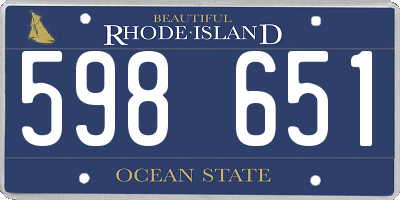 RI license plate 598651