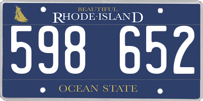 RI license plate 598652