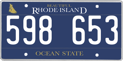 RI license plate 598653