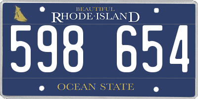 RI license plate 598654