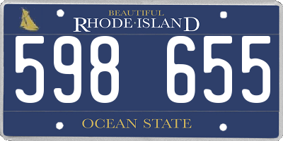 RI license plate 598655