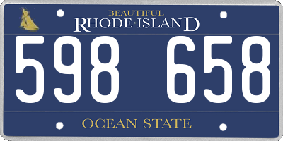 RI license plate 598658