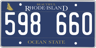 RI license plate 598660