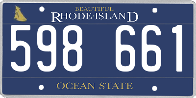 RI license plate 598661