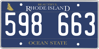 RI license plate 598663