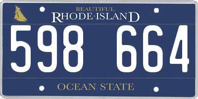RI license plate 598664