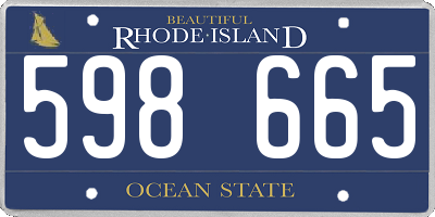 RI license plate 598665