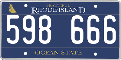 RI license plate 598666