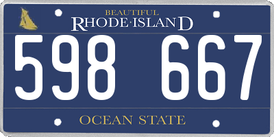 RI license plate 598667
