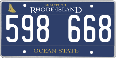 RI license plate 598668