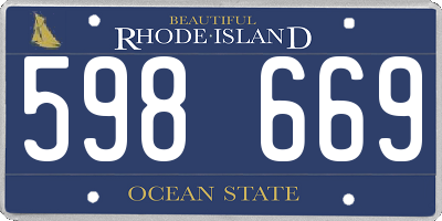 RI license plate 598669