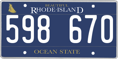 RI license plate 598670