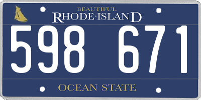 RI license plate 598671