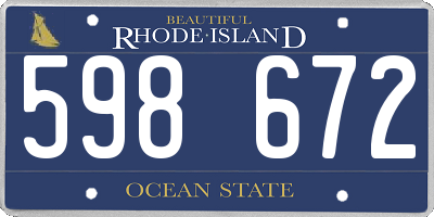 RI license plate 598672