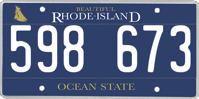 RI license plate 598673