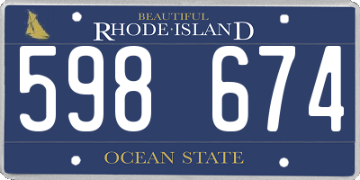 RI license plate 598674