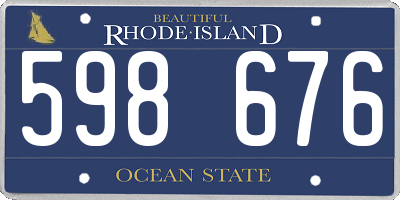 RI license plate 598676