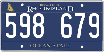 RI license plate 598679