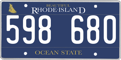 RI license plate 598680