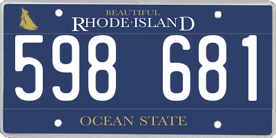 RI license plate 598681