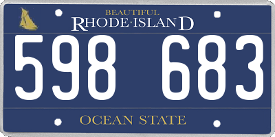 RI license plate 598683