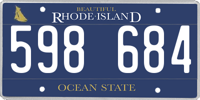 RI license plate 598684