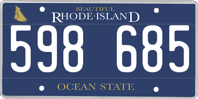 RI license plate 598685