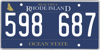 RI license plate 598687