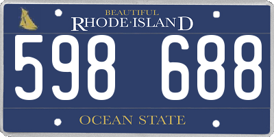 RI license plate 598688