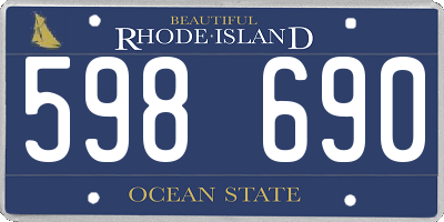 RI license plate 598690