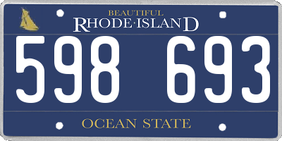 RI license plate 598693