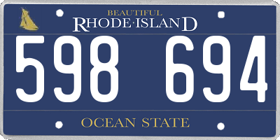 RI license plate 598694