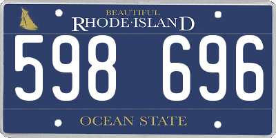 RI license plate 598696