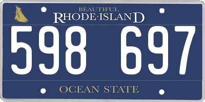 RI license plate 598697