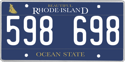 RI license plate 598698
