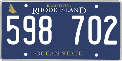 RI license plate 598702