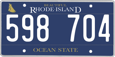RI license plate 598704