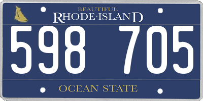 RI license plate 598705