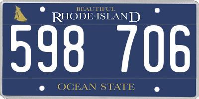 RI license plate 598706