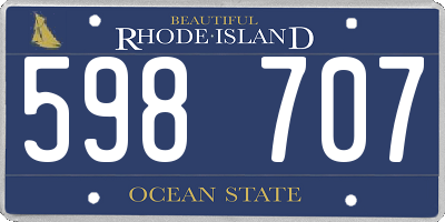 RI license plate 598707