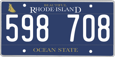 RI license plate 598708