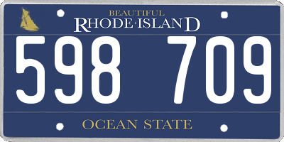 RI license plate 598709