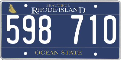 RI license plate 598710