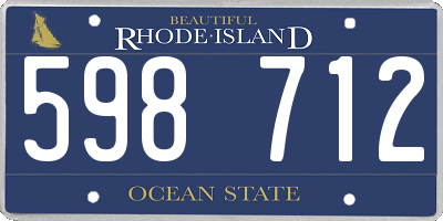 RI license plate 598712